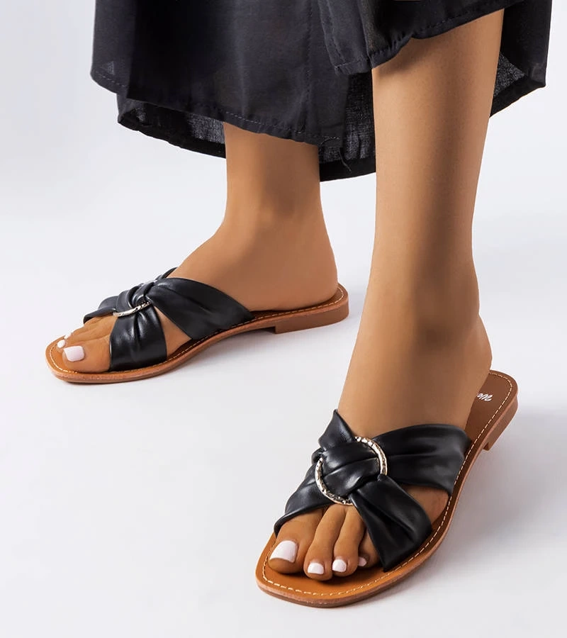 Fekete elegáns papucsok Belisarda