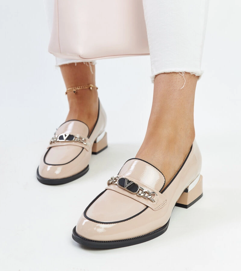 Bezs színű Vinceza bőr cipők