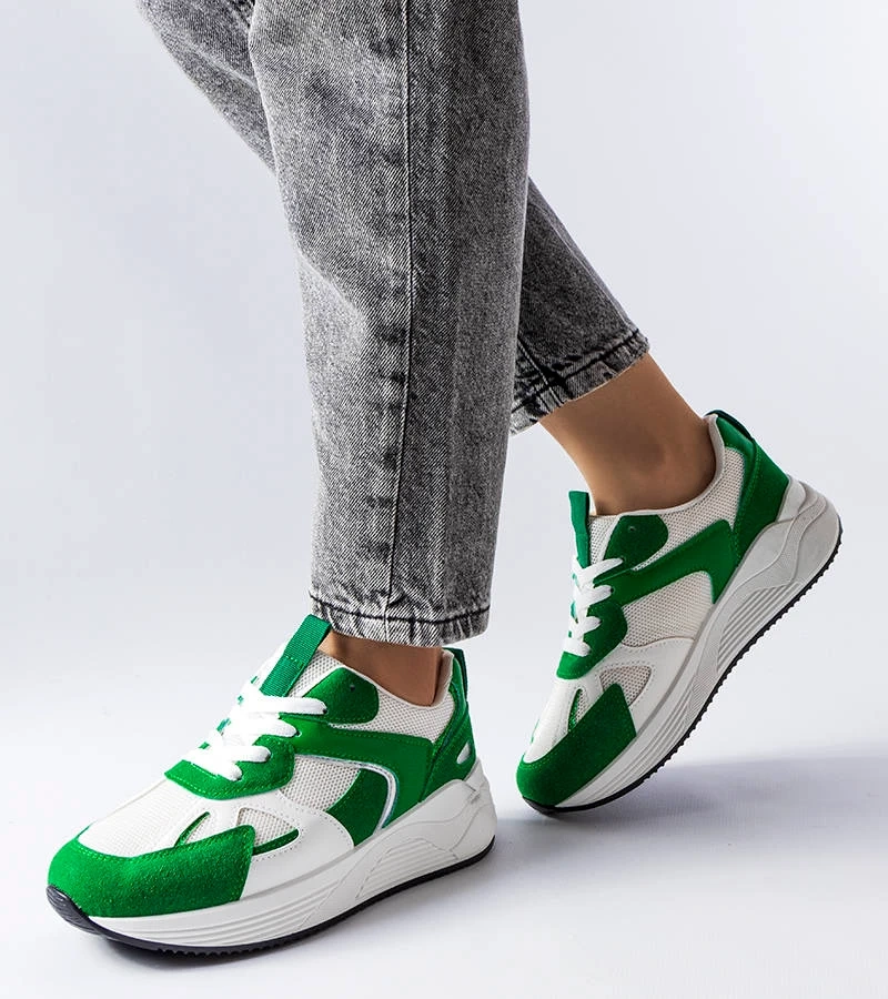 Zöld sportcipők kombinált anyagokból Riel