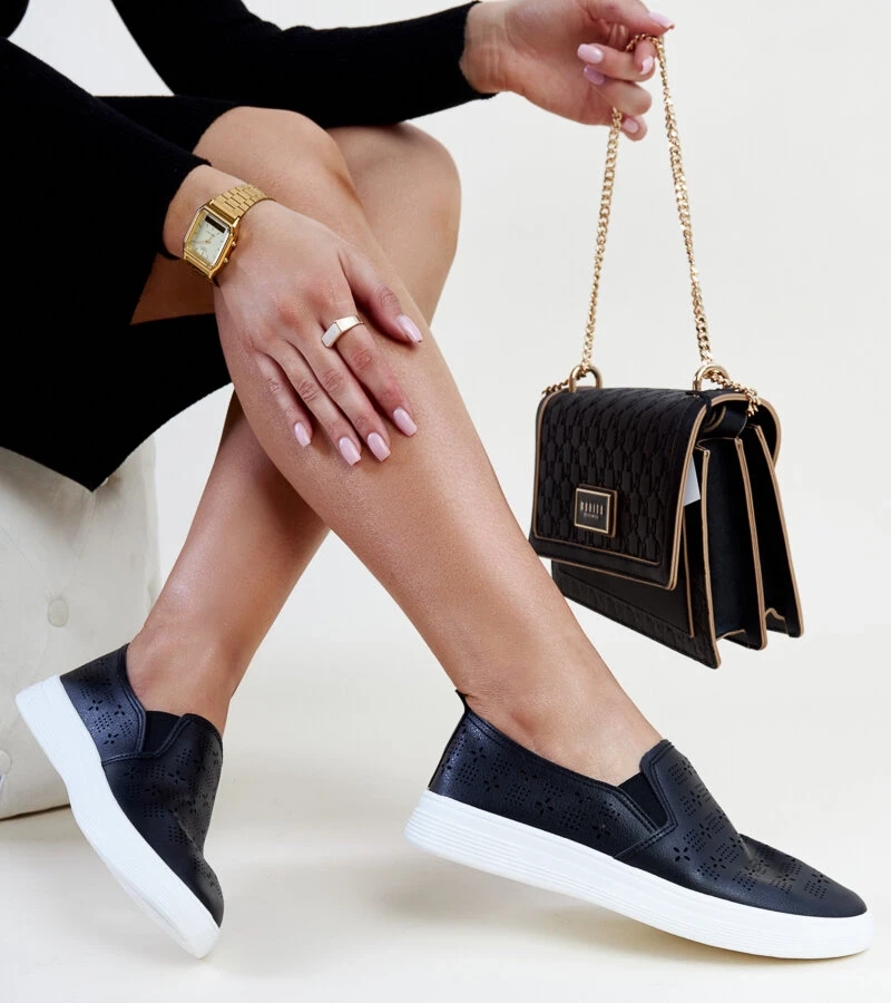 Hilal fekete slip-on tornacipők