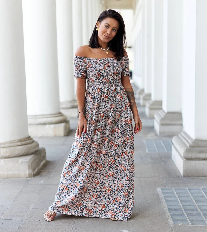 Bottidda gyűrött sötétkék ruha