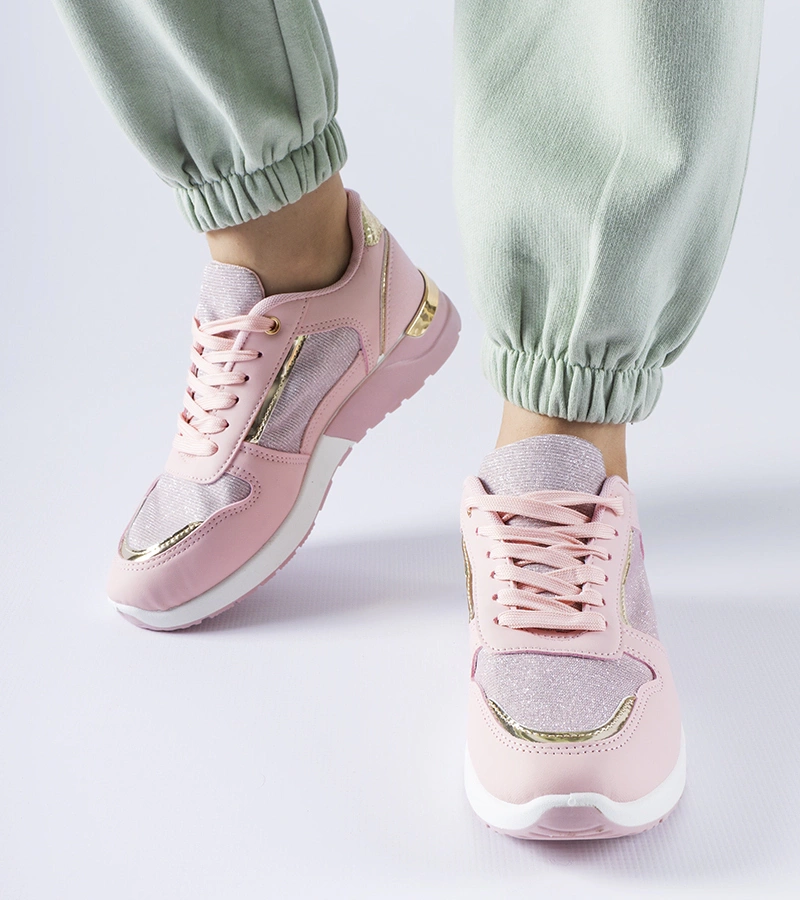 Rózsaszín Facondo cipők díszítő cérnával