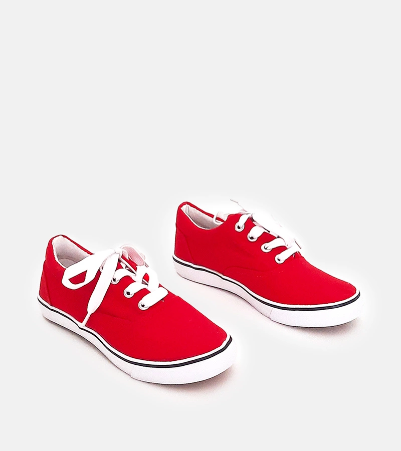 Piros gyerek fűzős tornacipő Bollis