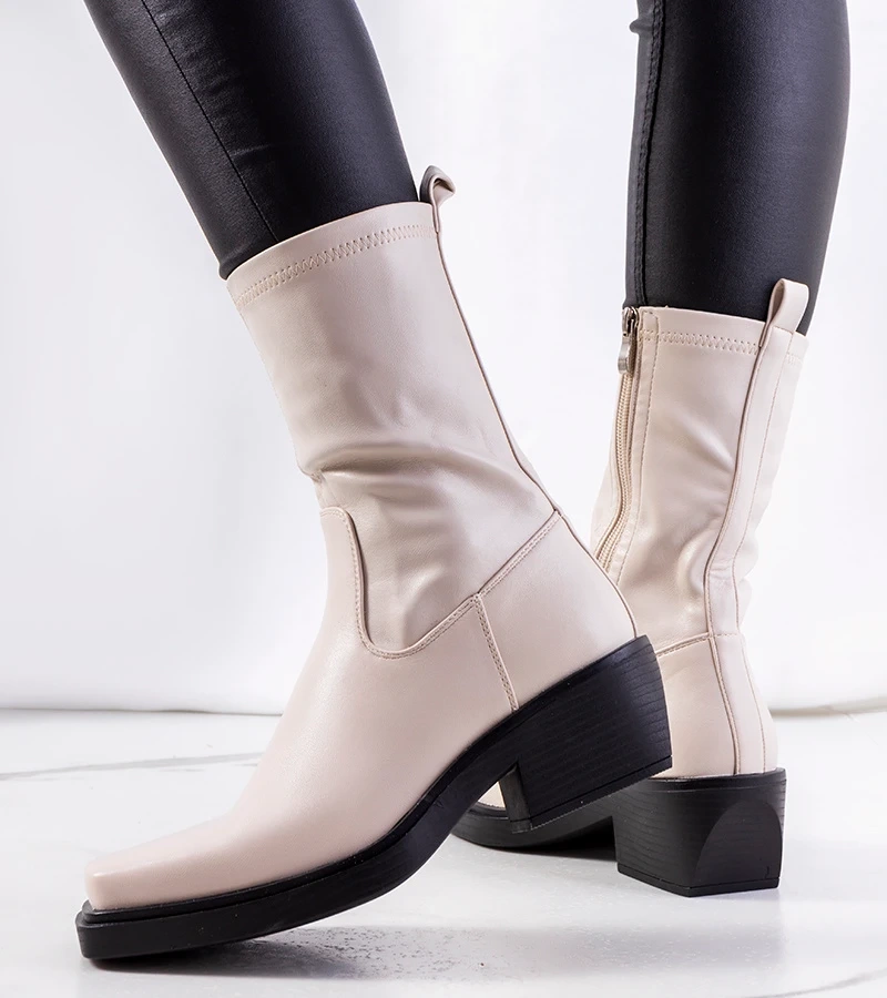 Marisa bézs bokacsizma