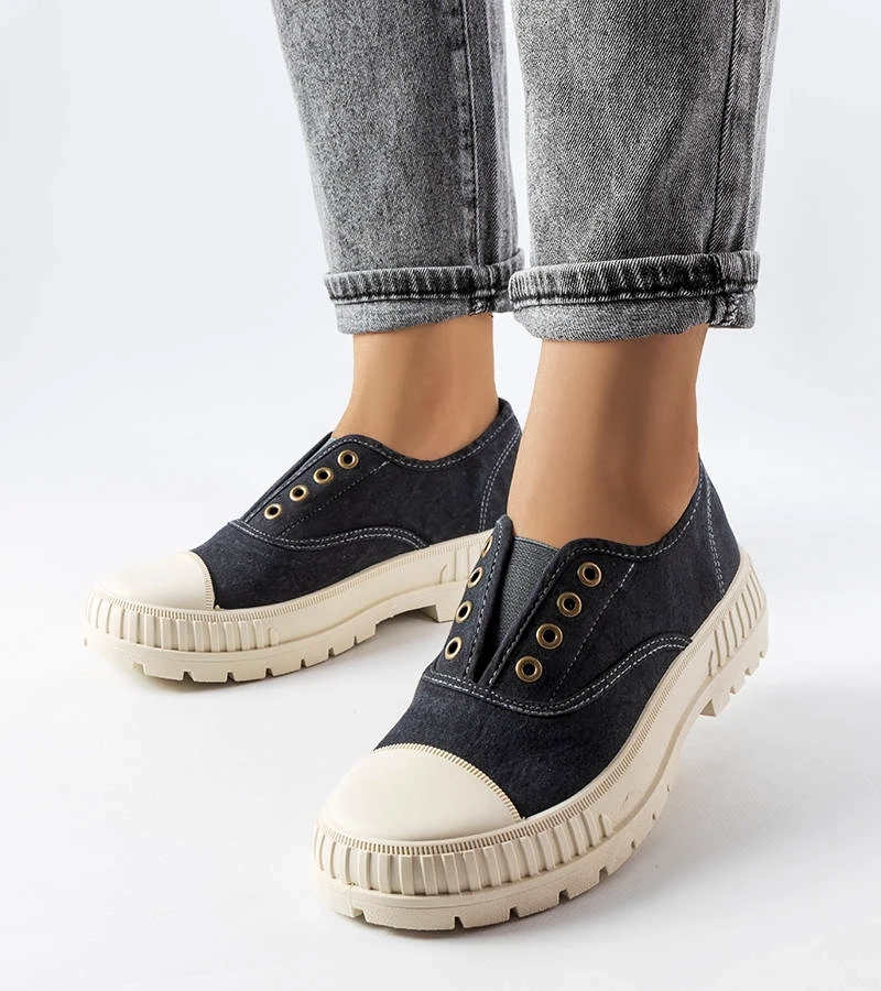 Fekete gumis tornacipő Walton