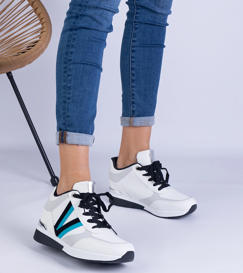 Ninella rejtett ékes női fehér tornacipő