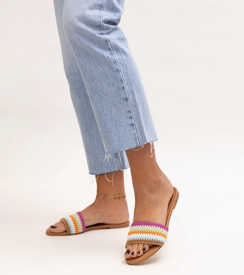 Színes hímzett Marika papucsok