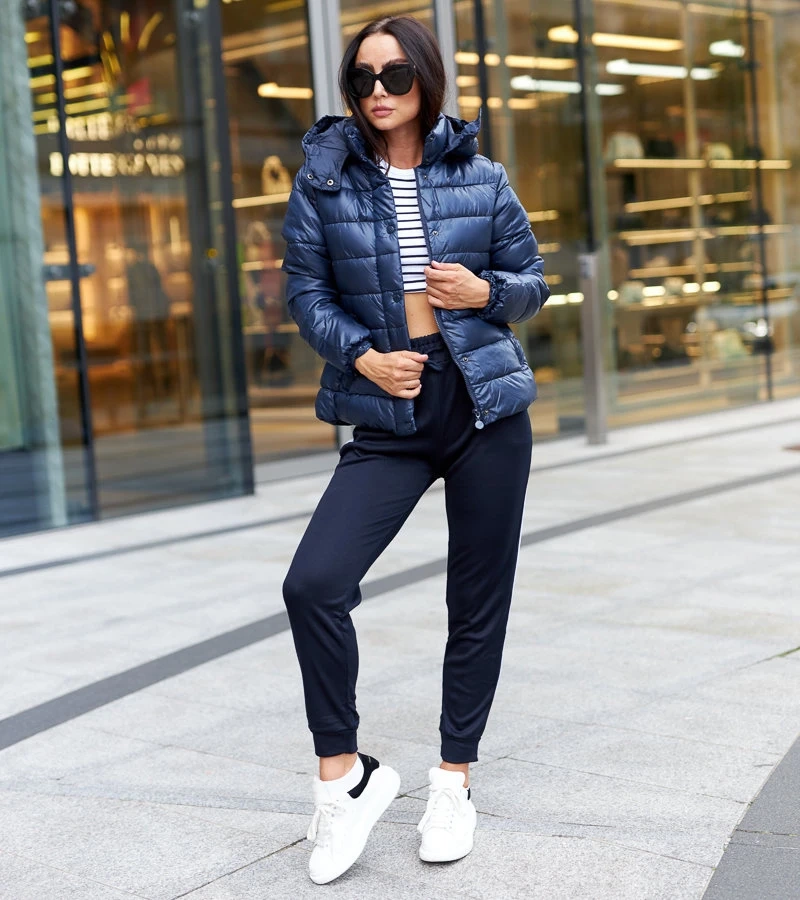 Sötétkék csillogó Berta dzseki