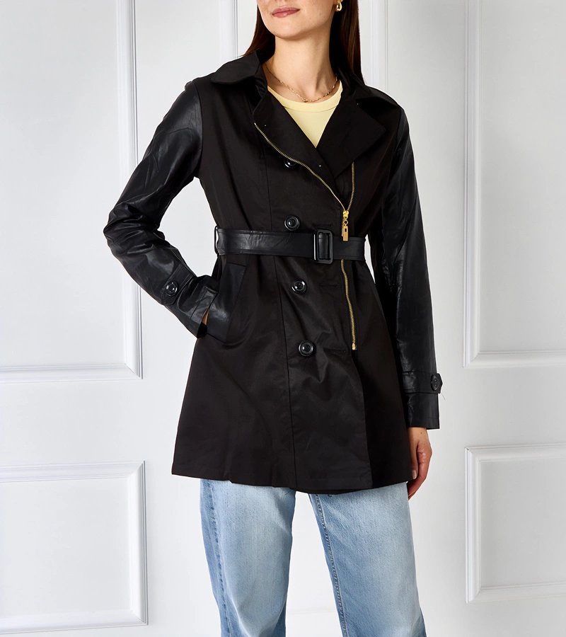 Eduardo levehető aljú fekete kabát