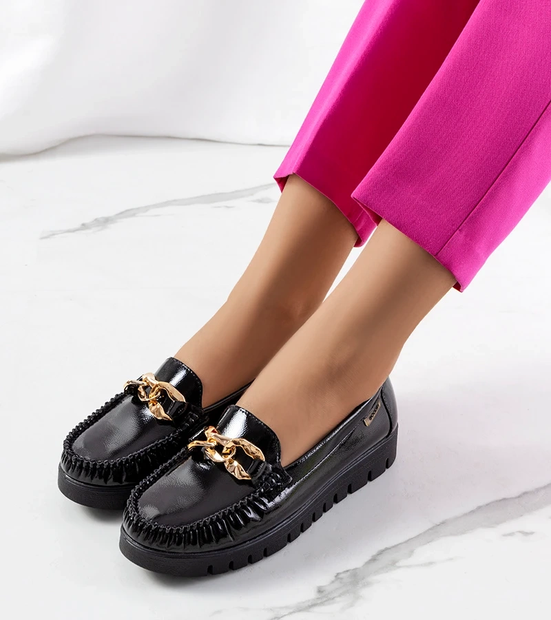 Fekete platformos mokaszinok Travessa