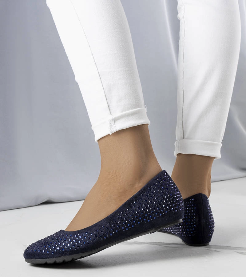 Julie fedett talpú sötétkék balerinacipők