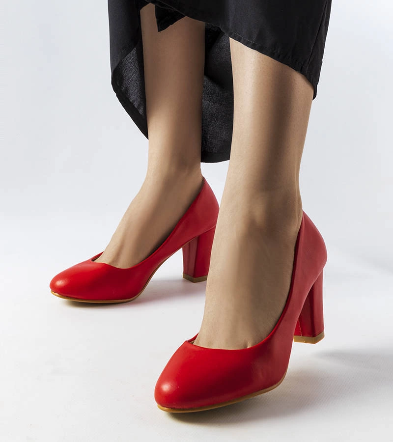 Piros sarokcipő Ella