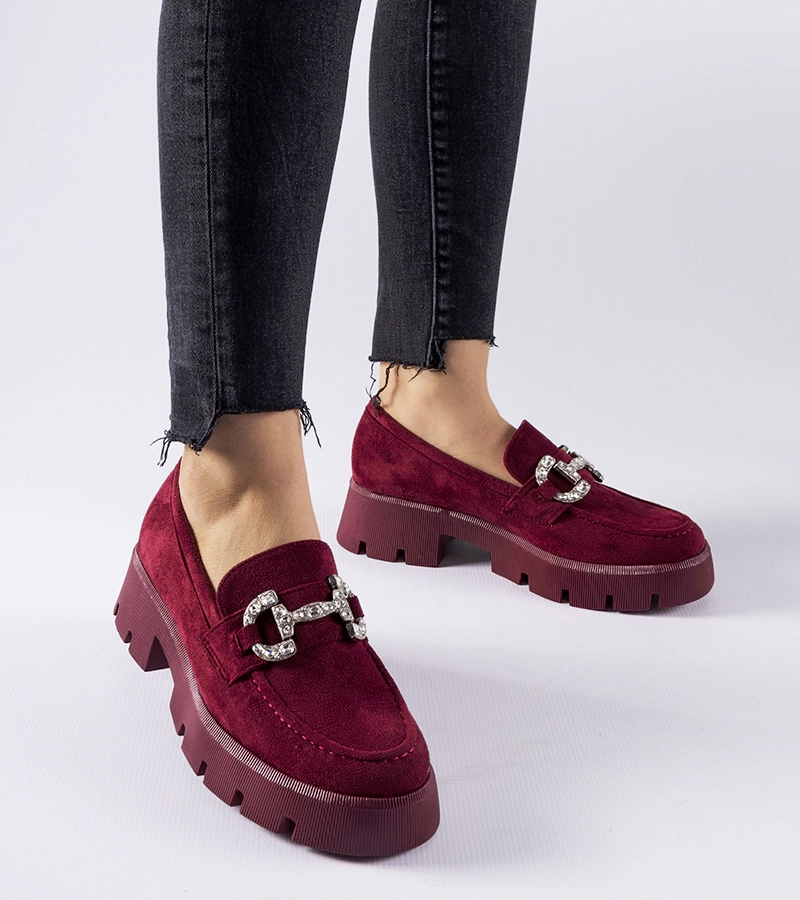 Bordó Giacomo mokaszin cirkóniákkal