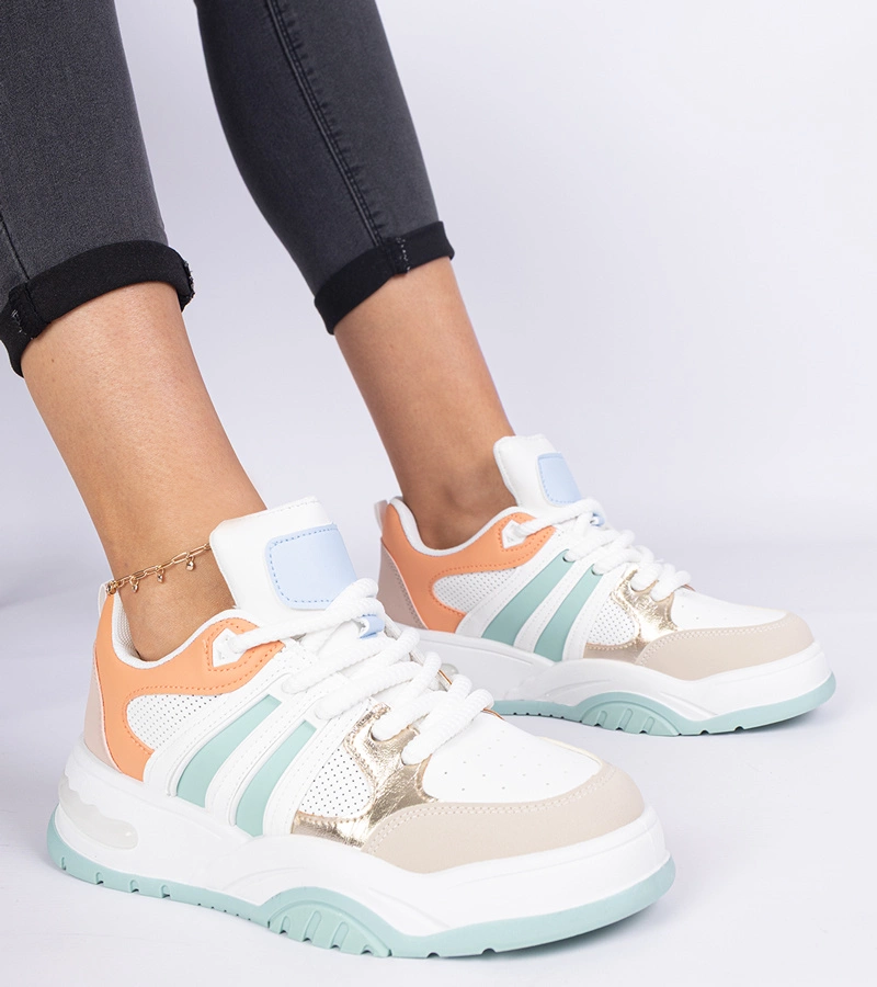 Bartella narancssárga női tornacipő masszív fűzéssel