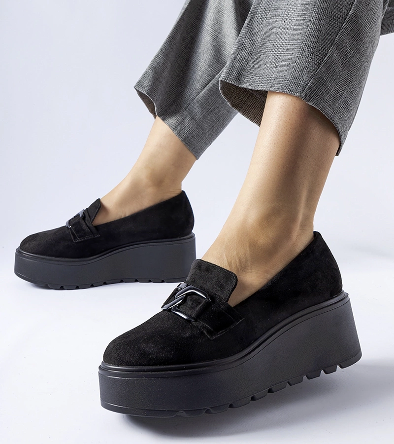 Fekete platformos mokaszinok Medical.