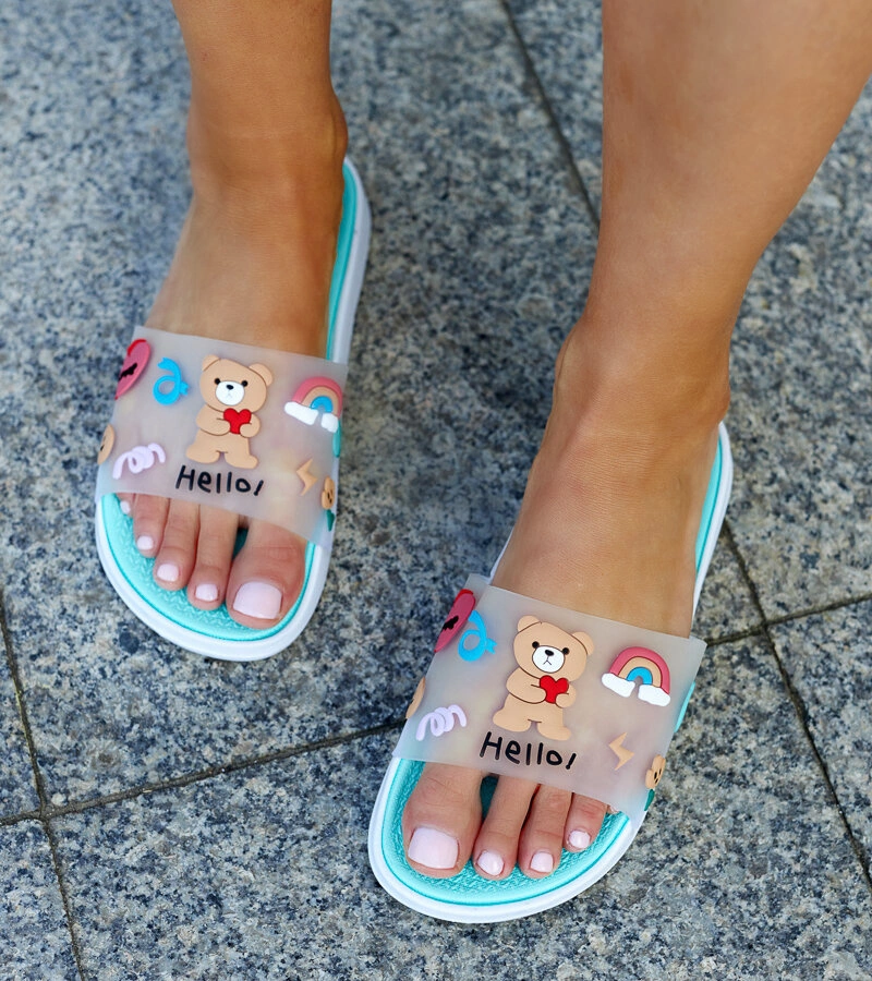 Mentás színű, gumi felsőrészű Diaspa papucs