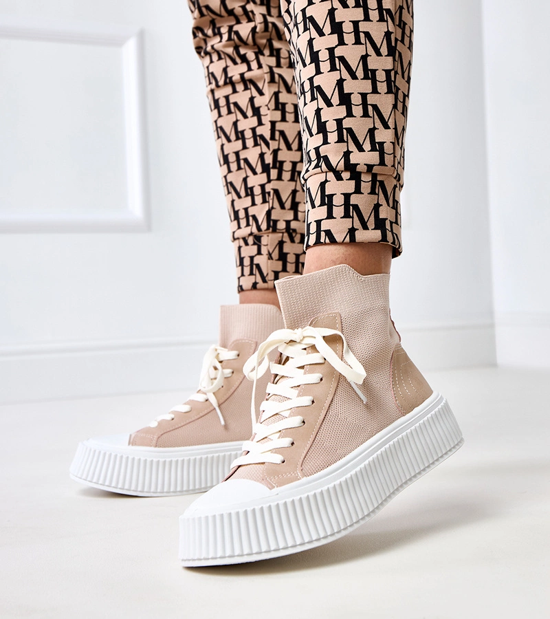 Rózsaszín bebújós zoknicipős platform tornacipő Perkins