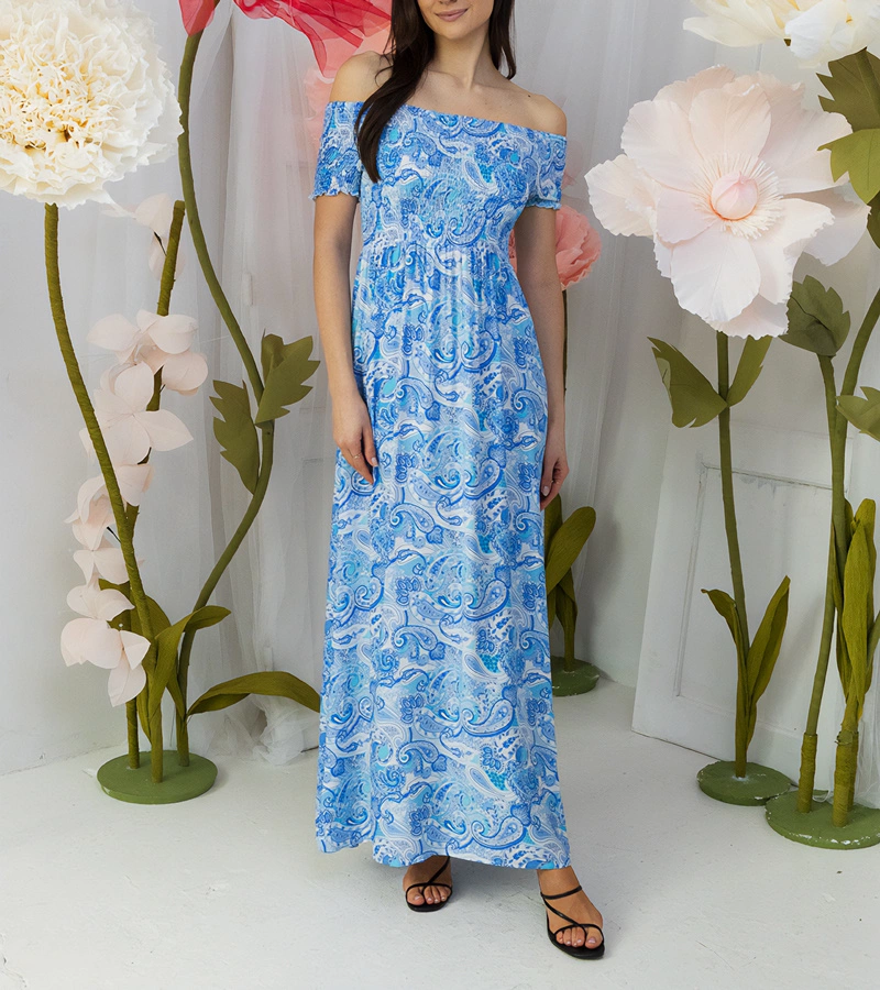 Zöld ruha ráncolással Venezia FW32-10# KÉK