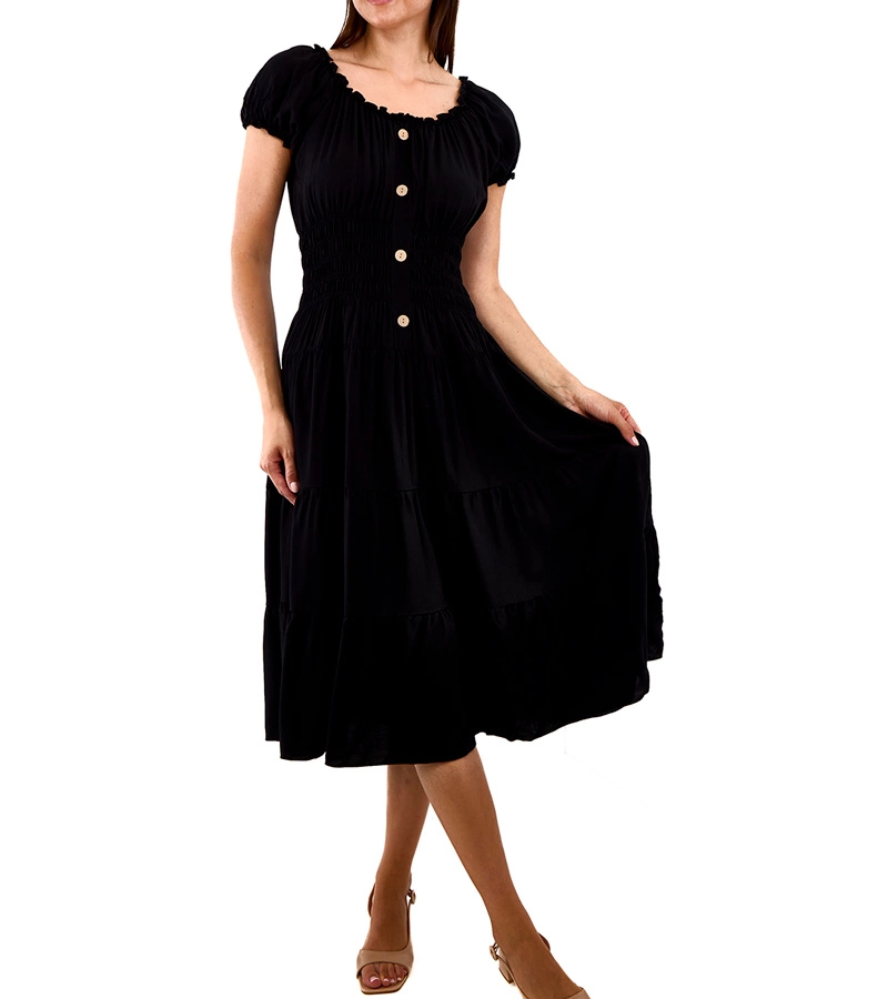 Tarano fodros fekete midi ruha