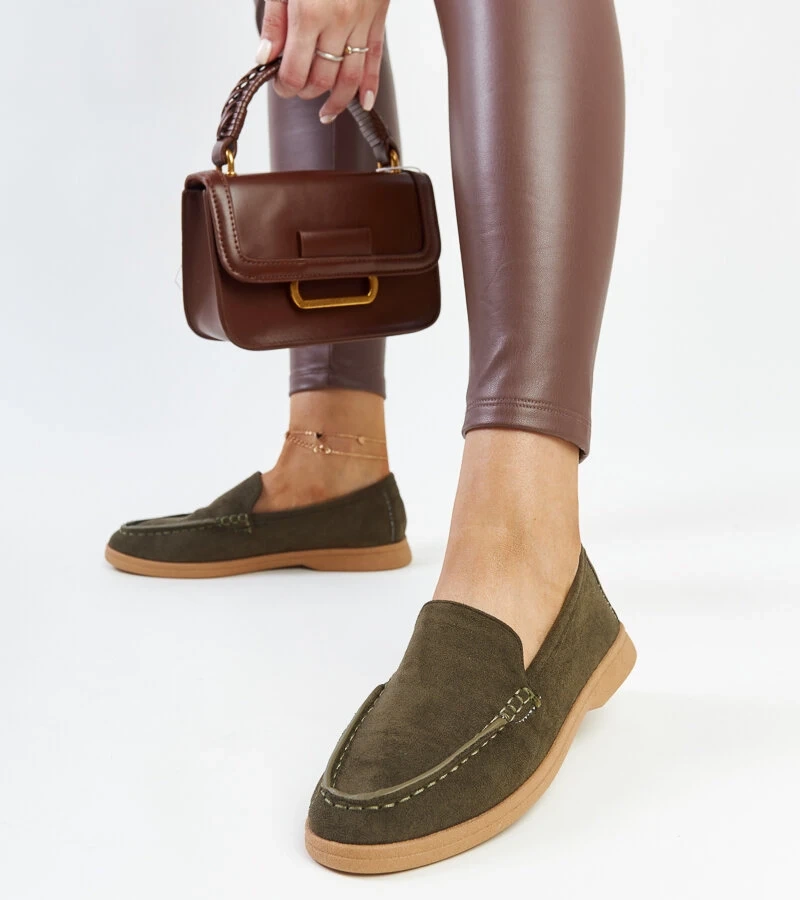 Sötétzöld bársony Rumay cipők