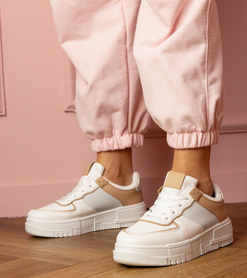 Fehér-bézs sportos platformos tornacipő Fiones