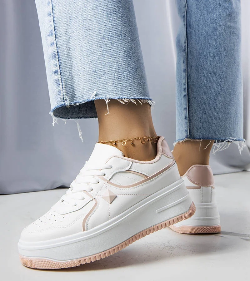 Fehér-rózsaszín platformos tornacipők Lepage márkától