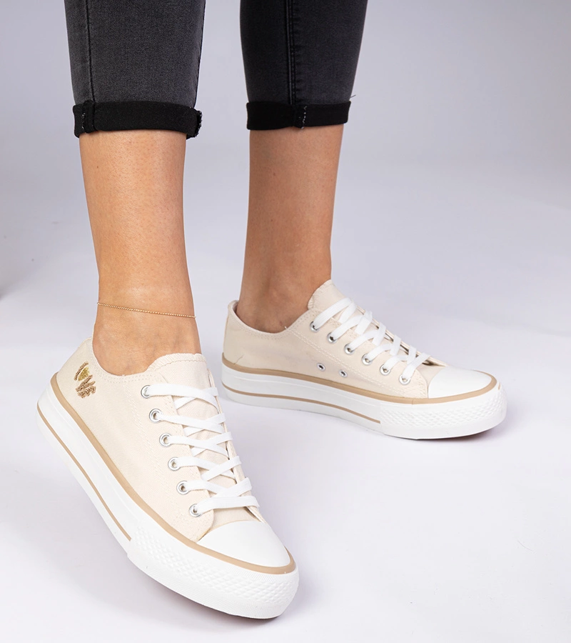 Bézs klasszikus női tornacipő Ellana