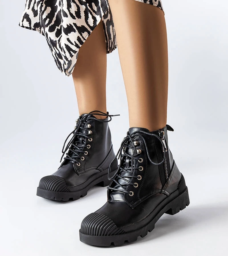 Fekete női munkásbakancsok Shell