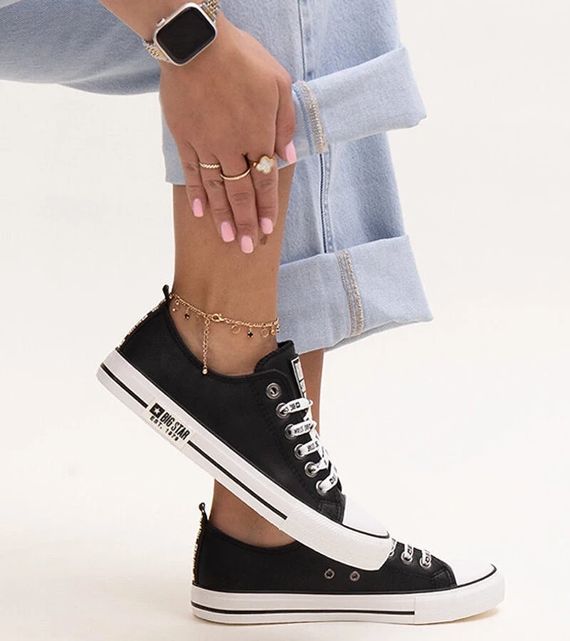 Big Star KK274096 fekete műbőr tornacipő