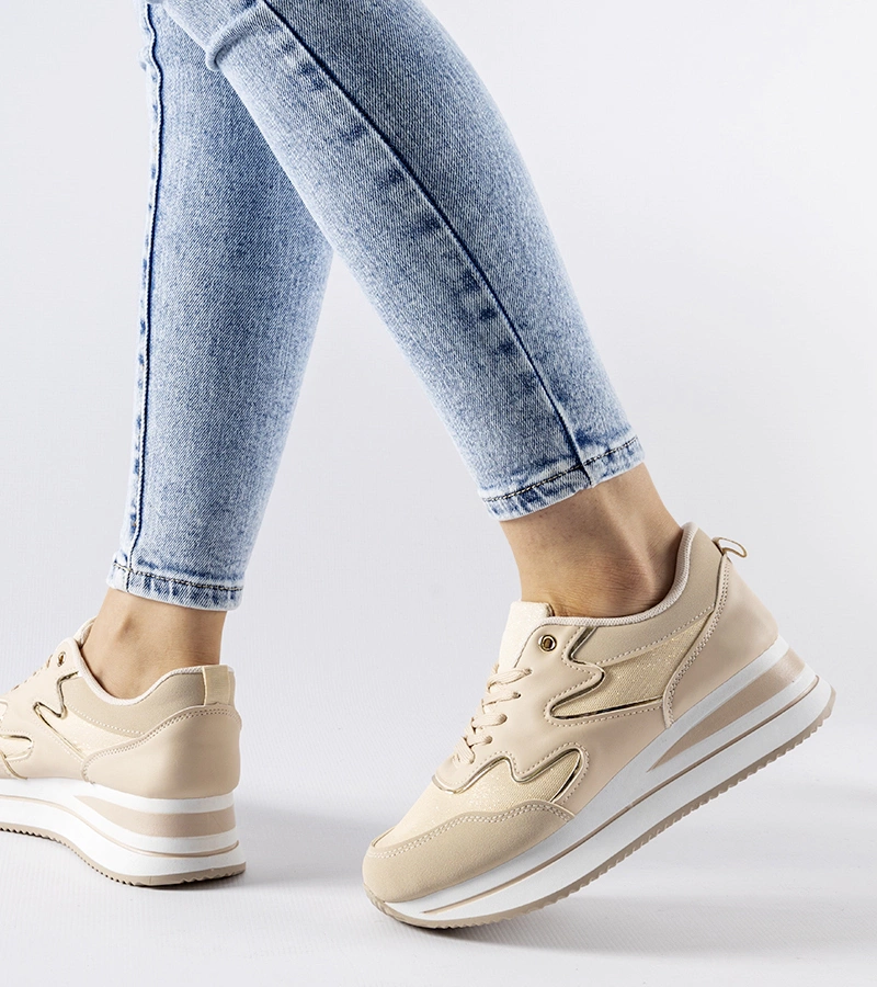 Bezs színű Inès platform cipők