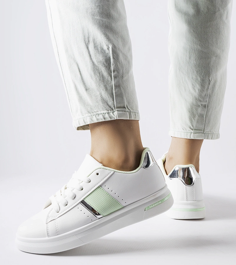 Fehér sportcipő menta kiegészítőkkel Marei