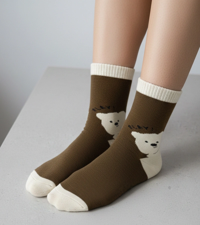 Barna zokni Sellával medvével