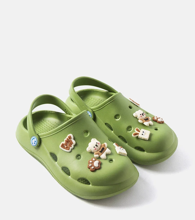 Zöld zárt orrú Daviau papucsok