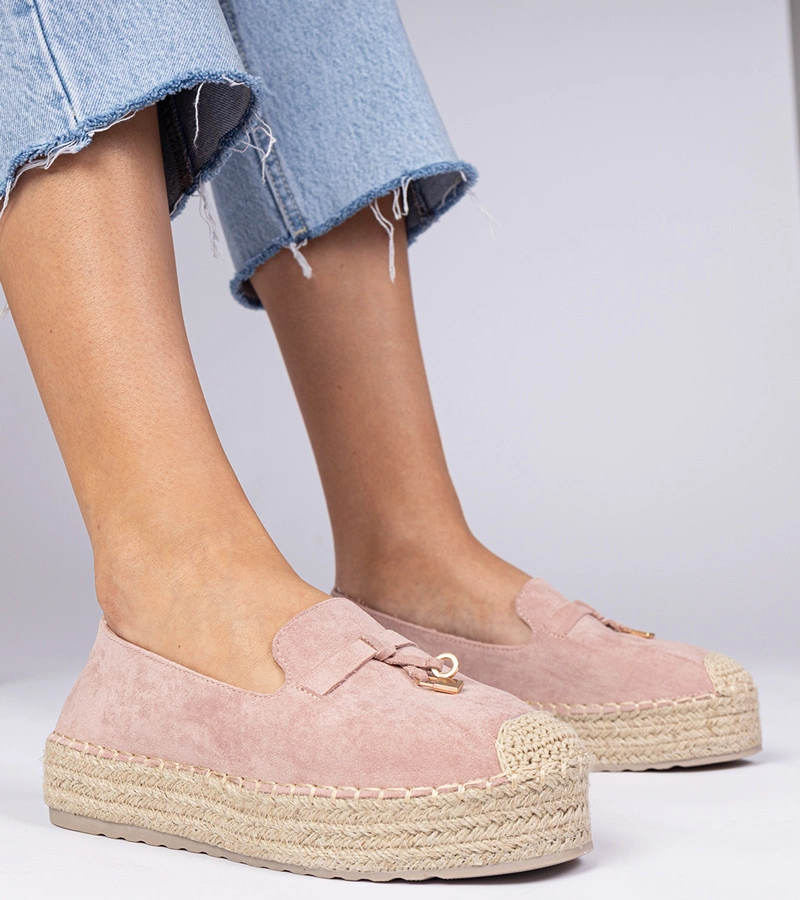 Rózsaszín vastag talpú espadrille Elviola