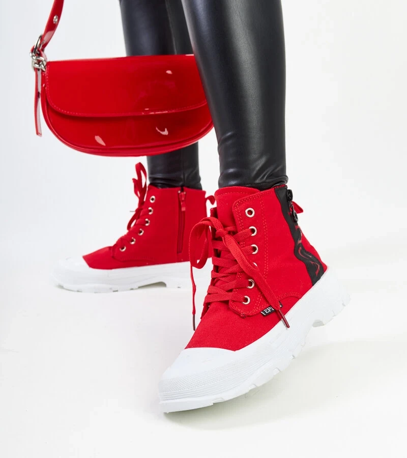 Yorda magas piros tornacipői