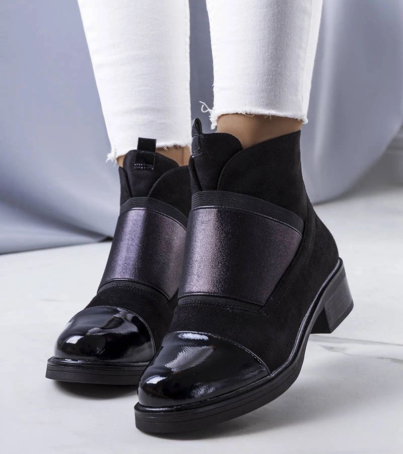 Fekete bélelt bokacsizma Belvig