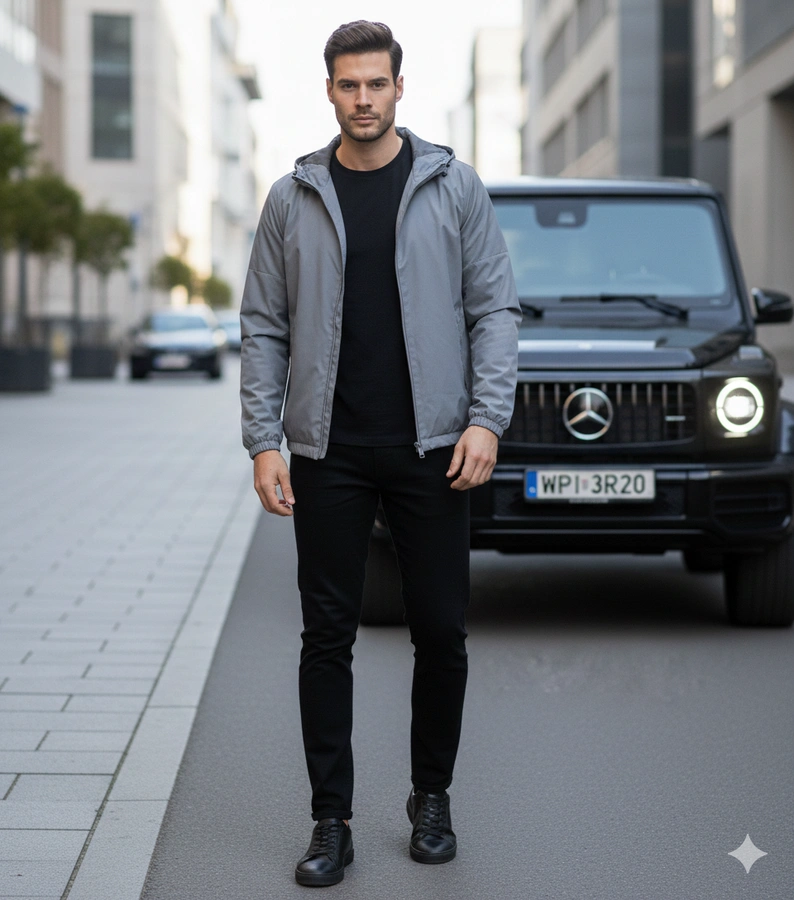 Szürke férfi kapucnis szélvédő Brault