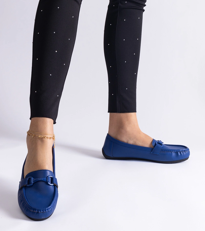 Pelayo kék klasszikus öko bőr mokaszinok