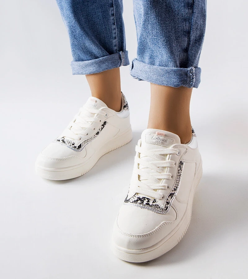 Fehér műbőr Nelma tornacipők