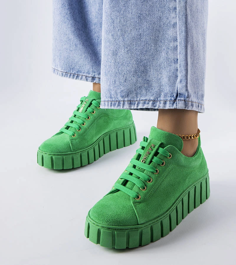 Zöld szarvasbőr félcipő Karino