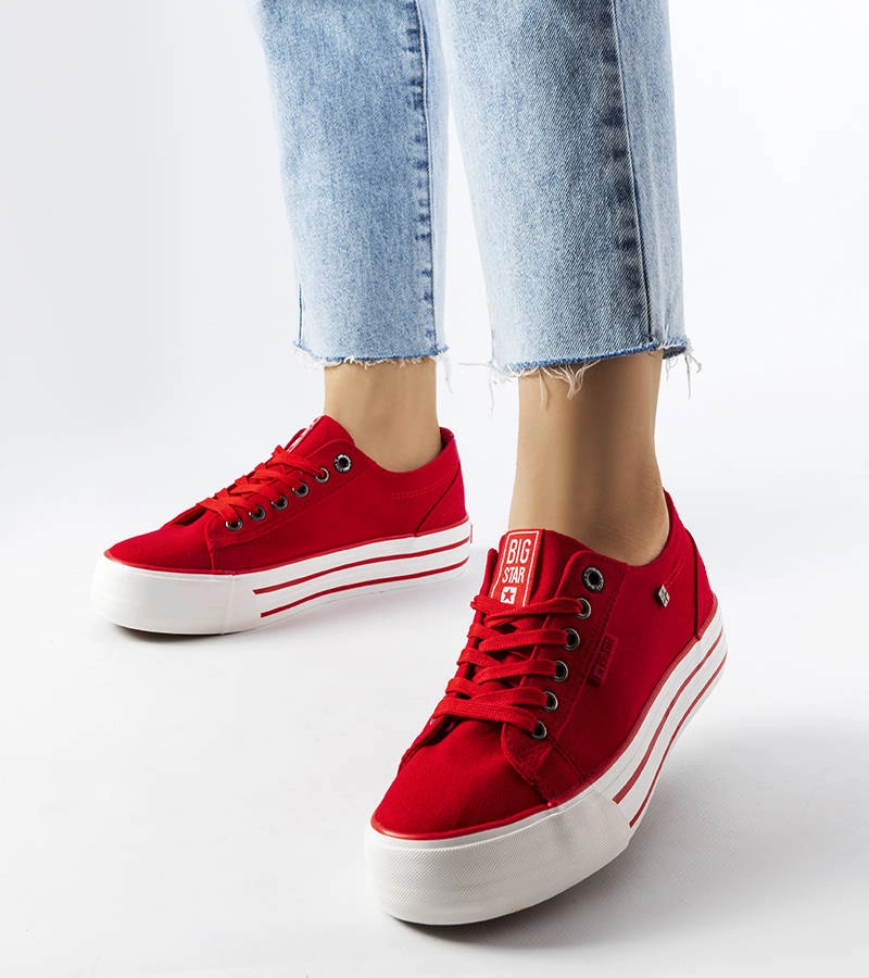 Piros platformos tornacipő BigStar HH274053