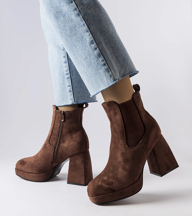 Barna műszálas bokacsizma Province