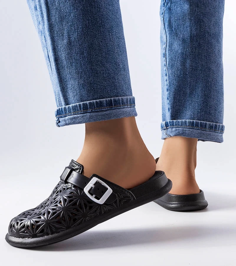 Fekete csipkés gumicipők Peverell