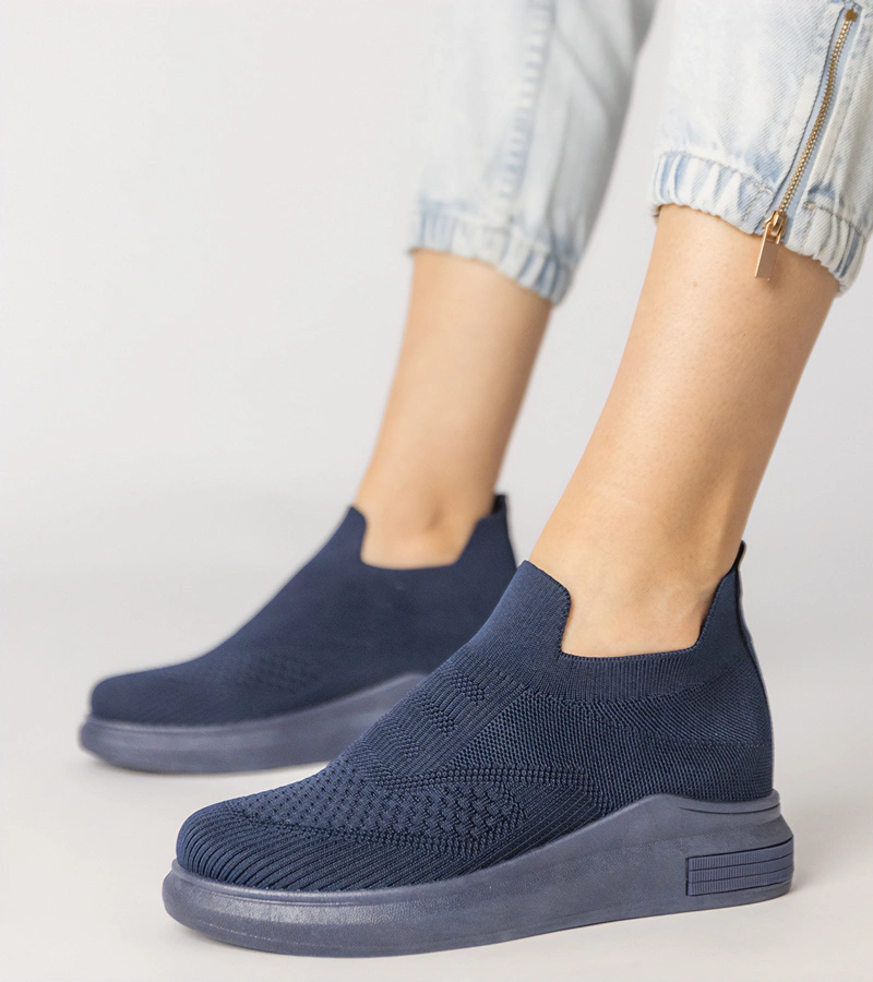 Merinsa bebújós zoknicipős sötétkék tornacipő