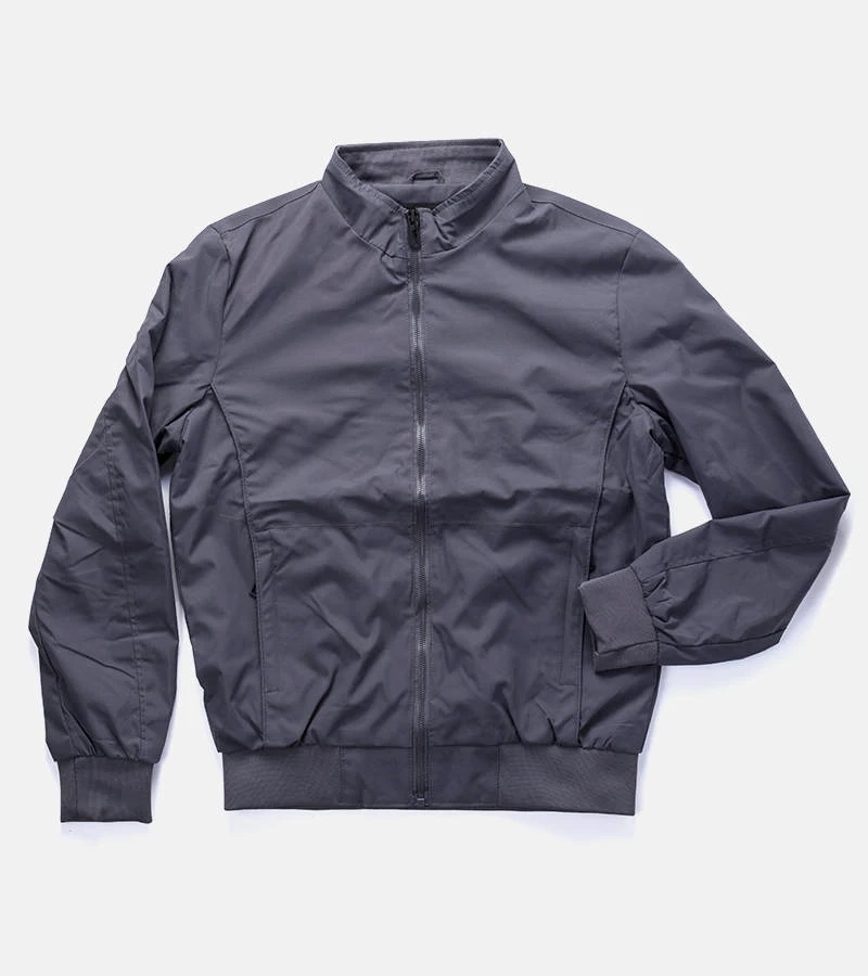 Szürke férfi kabát Desroches álló gallérral