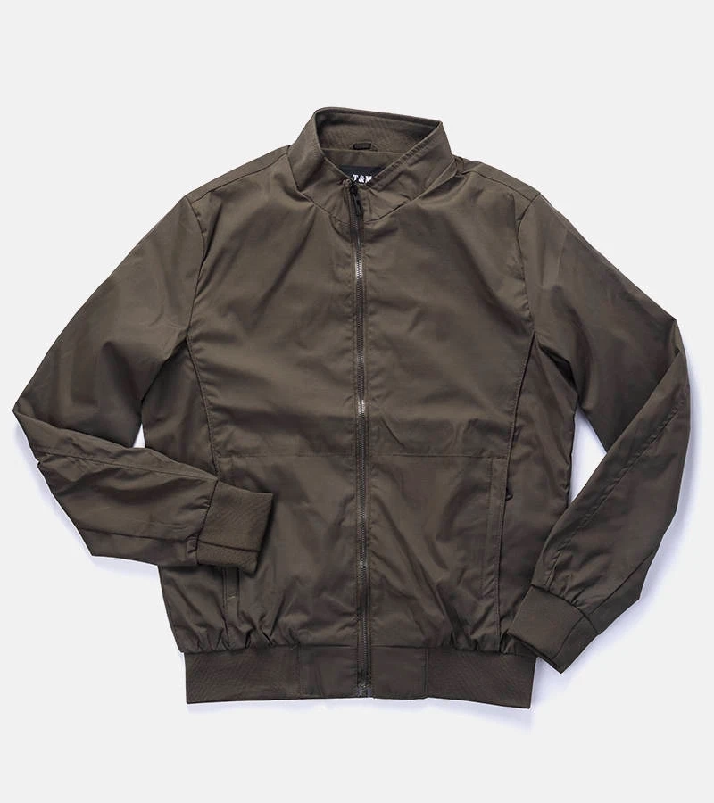 Zöld férfi álló galléros kabát Desroches