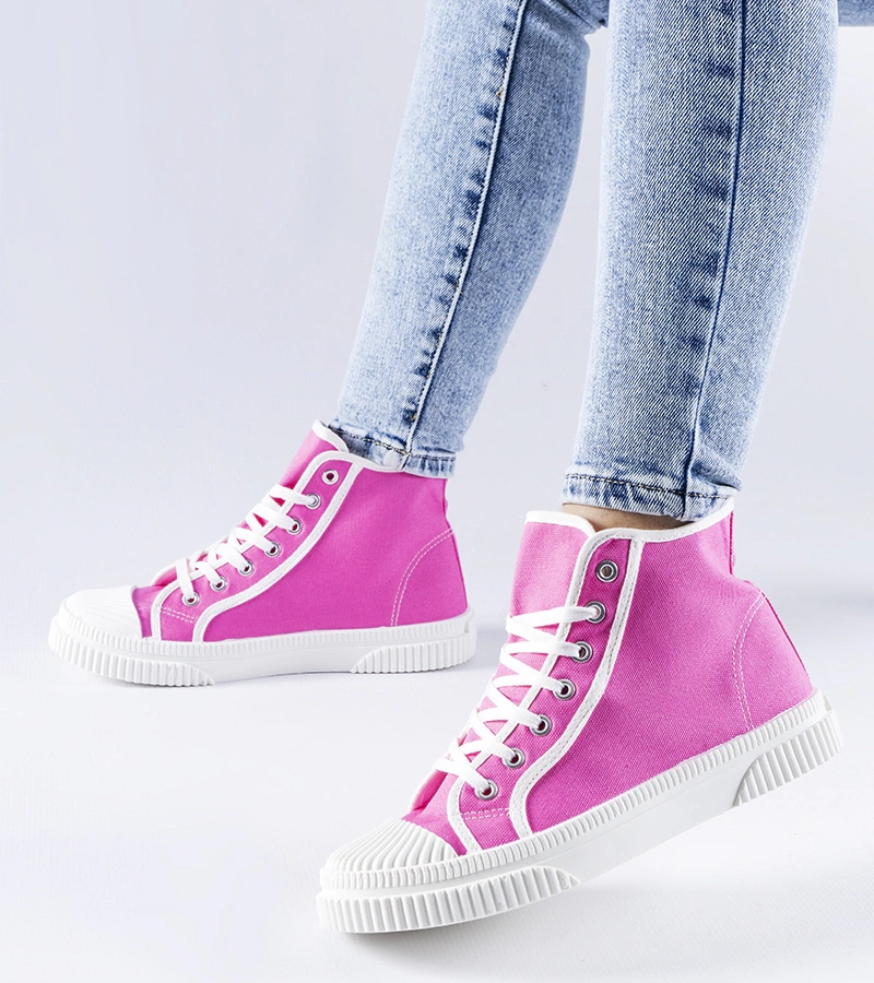 Sötétrózsaszín magas szárú Pozzuolo tornacipők