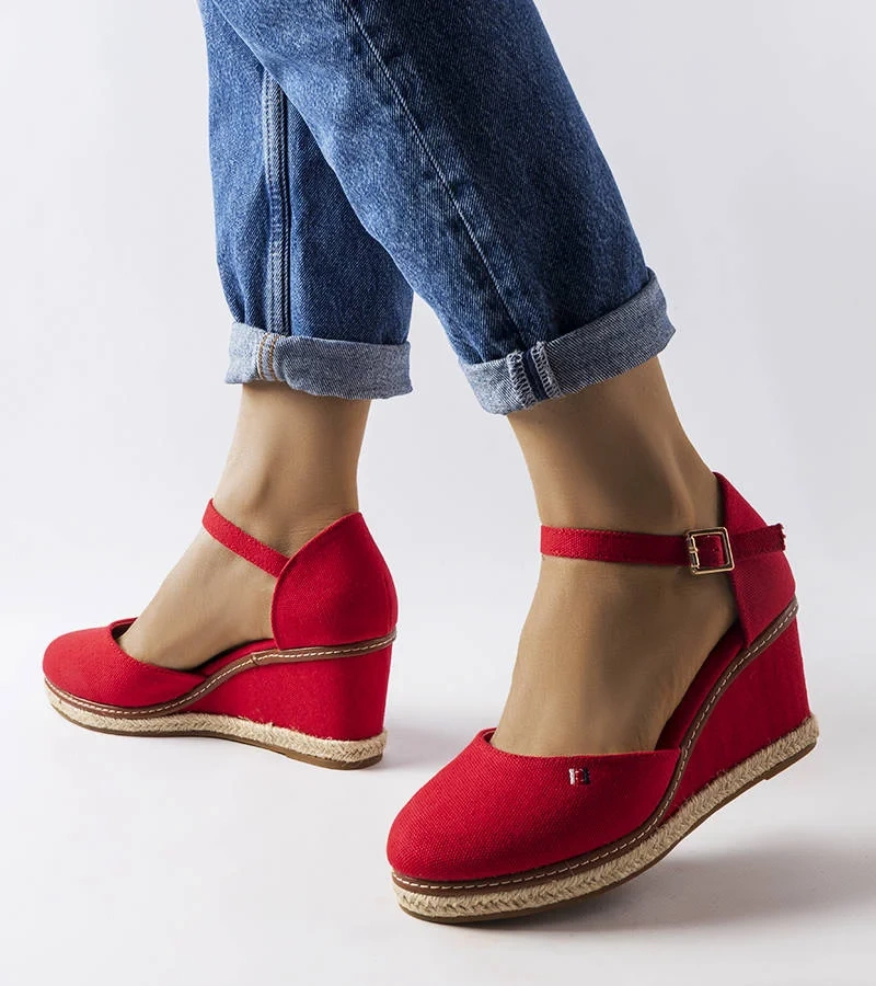 Adelinda piros klinos espadrille