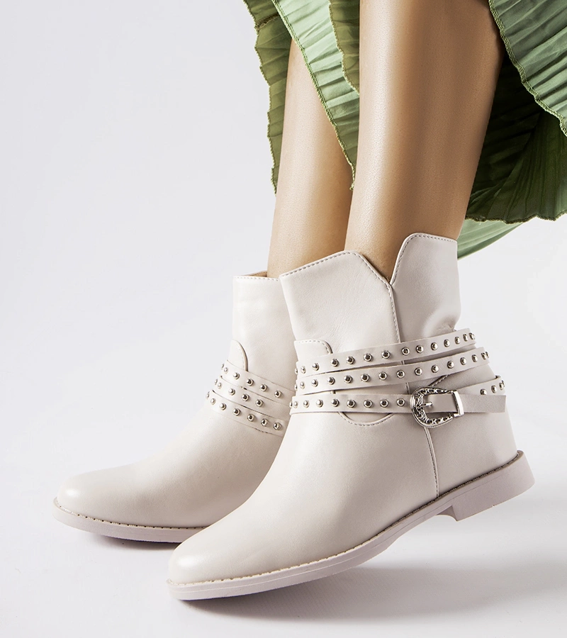 Anchorage fedett talpú bézs bokacsizma