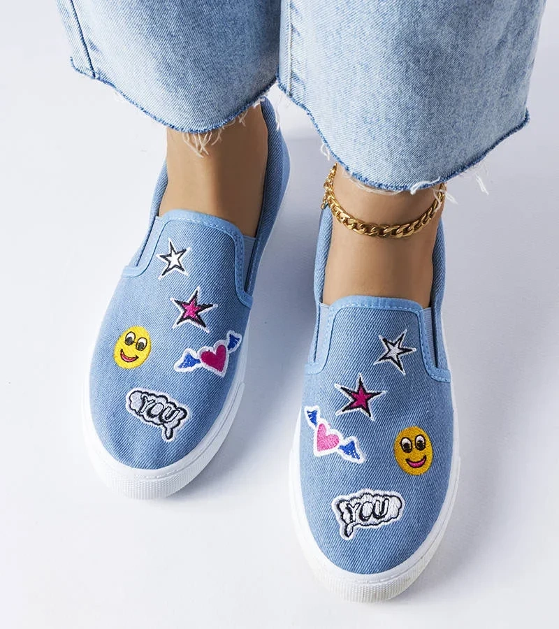 Kék cipők Giguère felvarrókkal